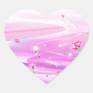 Pegatina En Forma De Corazón Flor de primavera en el cielo de los híos