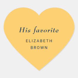 Pegatina En Forma De Corazón Flor de rayo simple elegante con Boda monograma