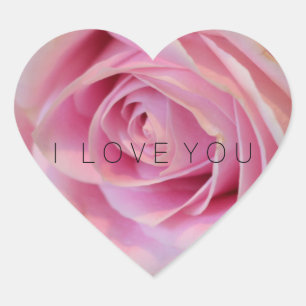 Pegatina En Forma De Corazón Flor rosa rosa