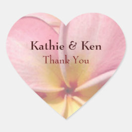 Pegatina En Forma De Corazón Flor Tropical Plumeria Gracias