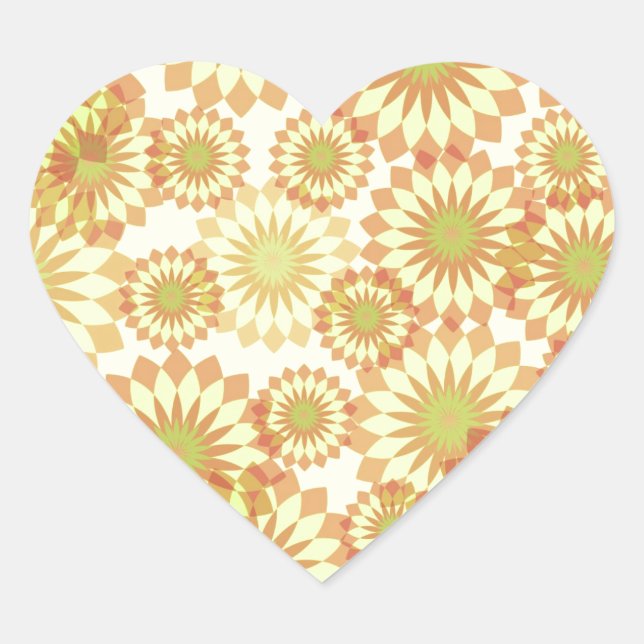 Pegatina En Forma De Corazón Flores (Anverso)