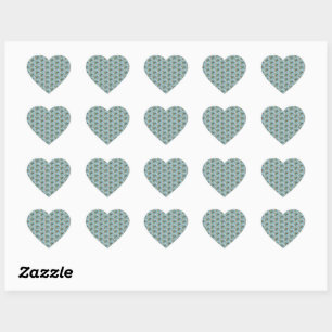 Pegatina En Forma De Corazón Flores Azules Rosadas Bohemias Naturales Hojas Ver