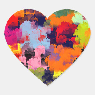 PEGATINA EN FORMA DE CORAZÓN FLORES DE VERANO