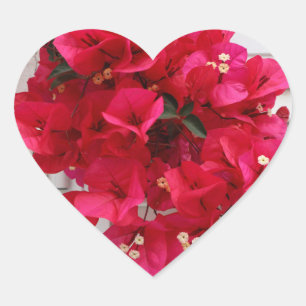 Pegatina en forma de corazón flores rosas