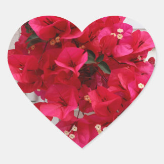 Pegatina en forma de corazón flores rosas