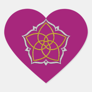Pegatina En Forma De Corazón FLORES VENUS / PLACA DE ORO Venusblume Lotus