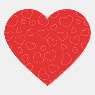 Pegatina En Forma De Corazón Fondo de Corazones Rojos