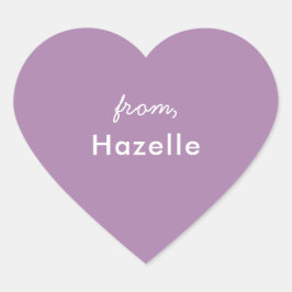 Pegatina En Forma De Corazón Forma cardíaca de lavanda pegatina de valentina