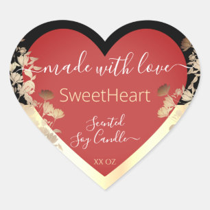 Pegatina En Forma De Corazón Forma cardíaca Producto Etiquetas de embalaje rojo