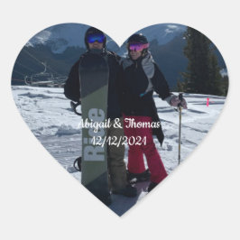 Pegatina En Forma De Corazón Foto Añadir su propia pareja de Bodas de fotografí