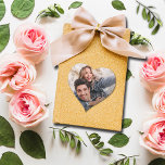 Pegatina En Forma De Corazón Foto boda<br><div class="desc">Tu foto y nombres con letras de moda,  estos pequeños pegatinas en forma de corazón son divertidos de usar como sellos para sobres,  favores de partido y más.</div>