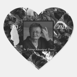 Pegatina En Forma De Corazón Foto Católica Cristiana de Collage en Blanco y Neg