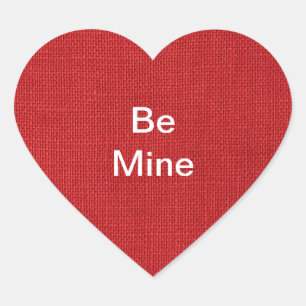 Pegatina En Forma De Corazón Foto de lino roja de la textura