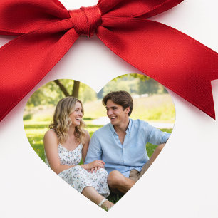 Pegatina En Forma De Corazón Foto Personalizada de Amor Corazón Único Moderno