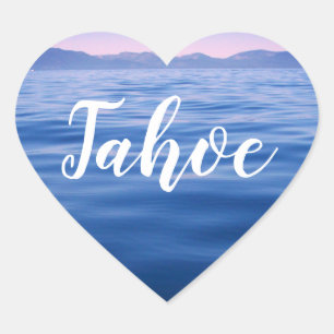 Pegatina En Forma De Corazón Foto personalizada del agua de Blue Lake Tahoe