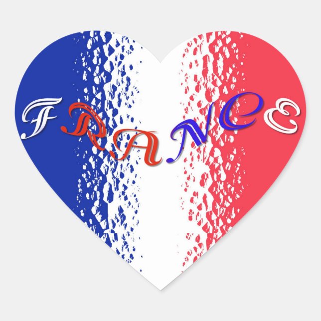 Pegatina En Forma De Corazón Francia (Anverso)