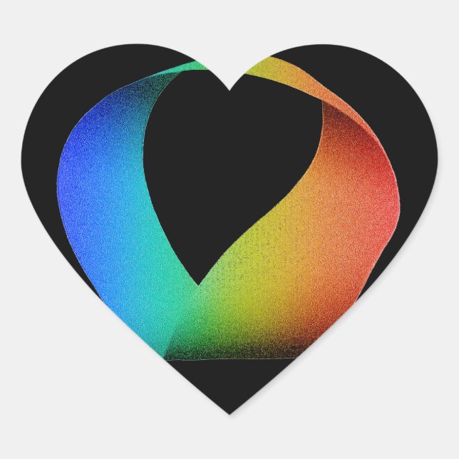 Pegatina En Forma De Corazón Franja de Rainbow Mobius (Anverso)