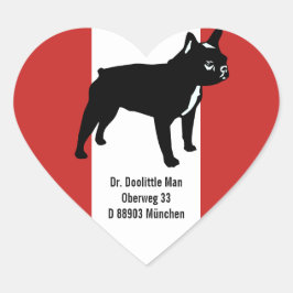 Pegatina En Forma De Corazón Französische Bulldogge Aufkleber mit Textos
