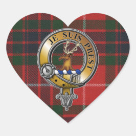 Pegatina En Forma De Corazón Fraser Lovat Tartan & Badge