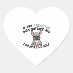 Pegatina En Forma De Corazón Frenchie enojado (Merle) - Diseño único