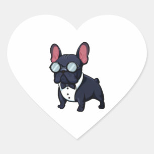 Pegatina En Forma De Corazón Frenchie Los Caballeros