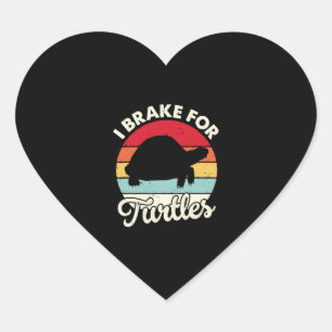 Pegatina En Forma De Corazón Freno Por Tortugas Vintage Retro Traumador