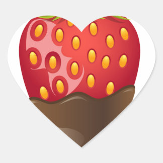 Pegatina En Forma De Corazón Fresa con chocolate