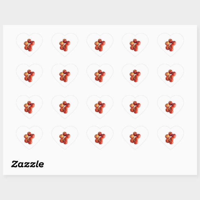 Pegatina En Forma De Corazón Fresh Apples and Tomatoes Stickers (Hoja)