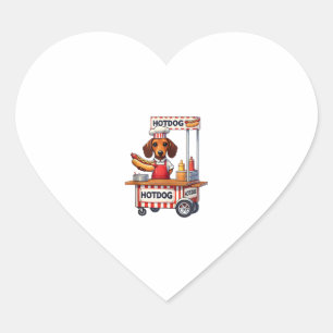 Pegatina En Forma De Corazón Funny Dachshund Dog Hotdog Sandwich Weenie Sausage