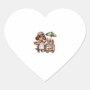 Pegatina En Forma De Corazón Funny Dachshund Perro Doxie Sausage Hotdog Sandwic