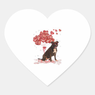 Pegatina En Forma De Corazón Funny Pitbull Día de San Valentín Perro Papá Mamá 