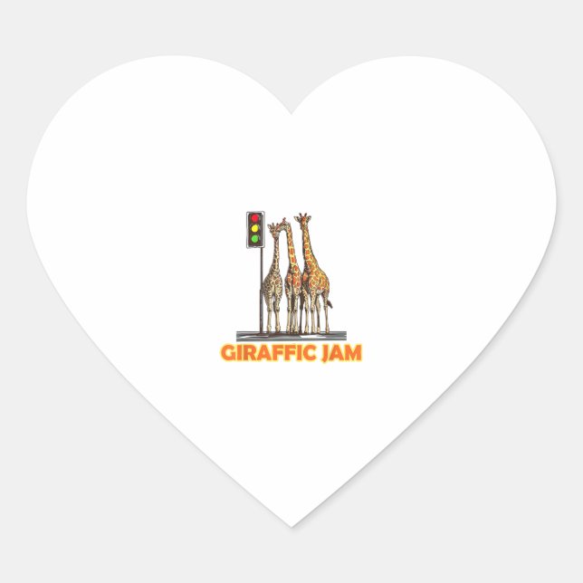 Pegatina En Forma De Corazón Funny Pun Giraffe Jam (Anverso)