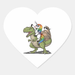 Pegatina En Forma De Corazón Funny Unicorn
