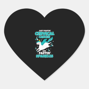 Pegatina En Forma De Corazón Funny Unicorn Farting Sparkles T-S