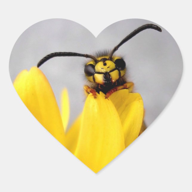 Pegatina En Forma De Corazón Funny Wasp bordadora (Anverso)