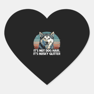Pegatina En Forma De Corazón Funny y curado Purpurina de Perro Husky Siberiano 