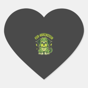 Pegatina En Forma De Corazón Fur-Ankenstein Divertido Perro de Frankenstein Hal