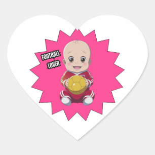 Pegatina En Forma De Corazón Fútbol de amor