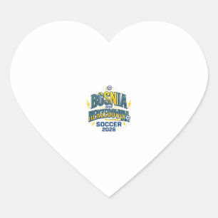 Pegatina En Forma De Corazón Fútbol de Bosnia y Herzegovina 2026 Fútbol Negrita
