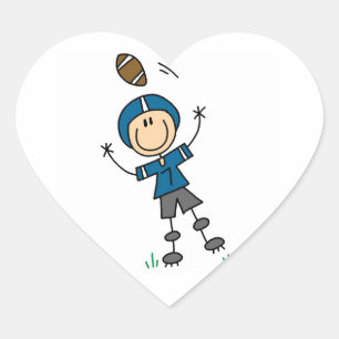 Pegatina En Forma De Corazón Fútbol de Figuras de Palitos Azul