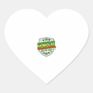 Pegatina En Forma De Corazón Fútbol Senegal 2026 Fútbol Negrita País Tipografía