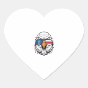 Pegatina En Forma De Corazón Gafas de sol águila patriótica Camiseta vector vin