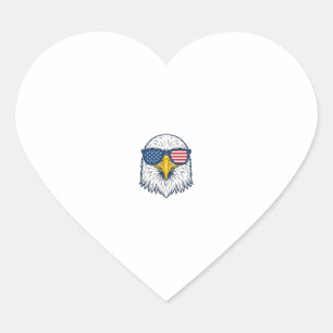 Pegatina En Forma De Corazón Gafas de sol águila patriótica diseño vectorial vi