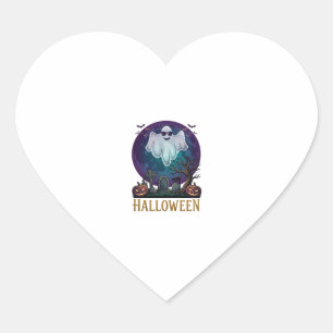 Pegatina En Forma De Corazón Gafas de sol de fantasma de Halloween Luna púrpura