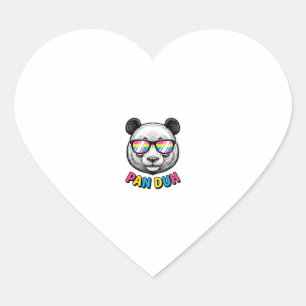 Pegatina En Forma De Corazón Gafas de sol de Panda Divertidas Camiseta de Graba