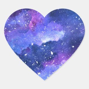 Pegatina En Forma De Corazón Galaxia