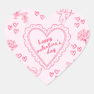 Pegatina En Forma De Corazón Galentine’s Day Valentine Girly Invitation