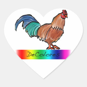 Pegatina En Forma De Corazón Gallo de DeColores