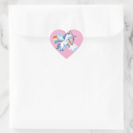 Pegatina En Forma De Corazón Galloping Unicorn Cupid’s Love Magic 