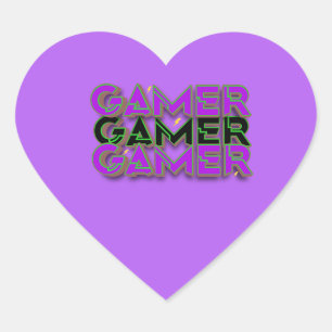 Pegatina En Forma De Corazón Gamer